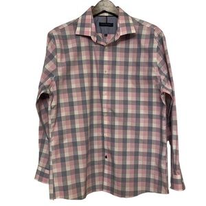 Tommy Hilfiger, Plaid Pink & Blue Button Up Long Sleeve, Size 16 1/2 - 32-33